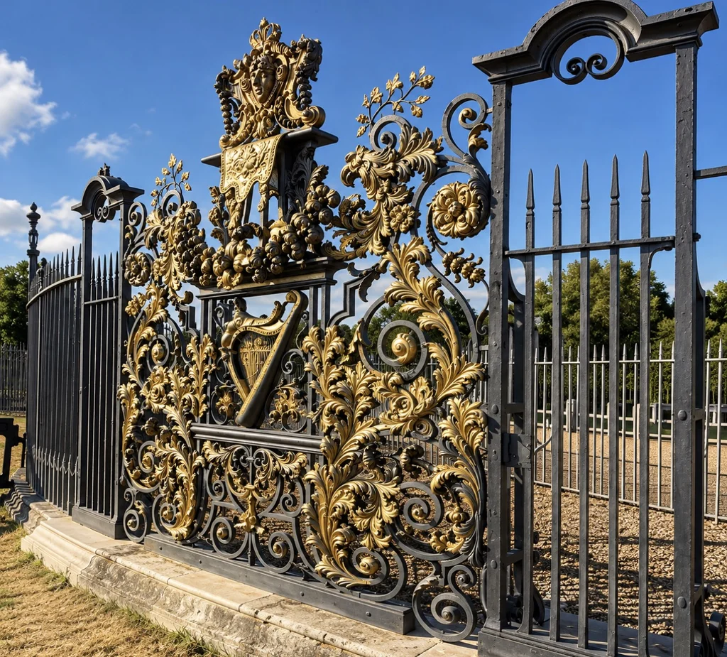 Hampton Court ornamental screen — a location photograph, not a frame from The Favourite
