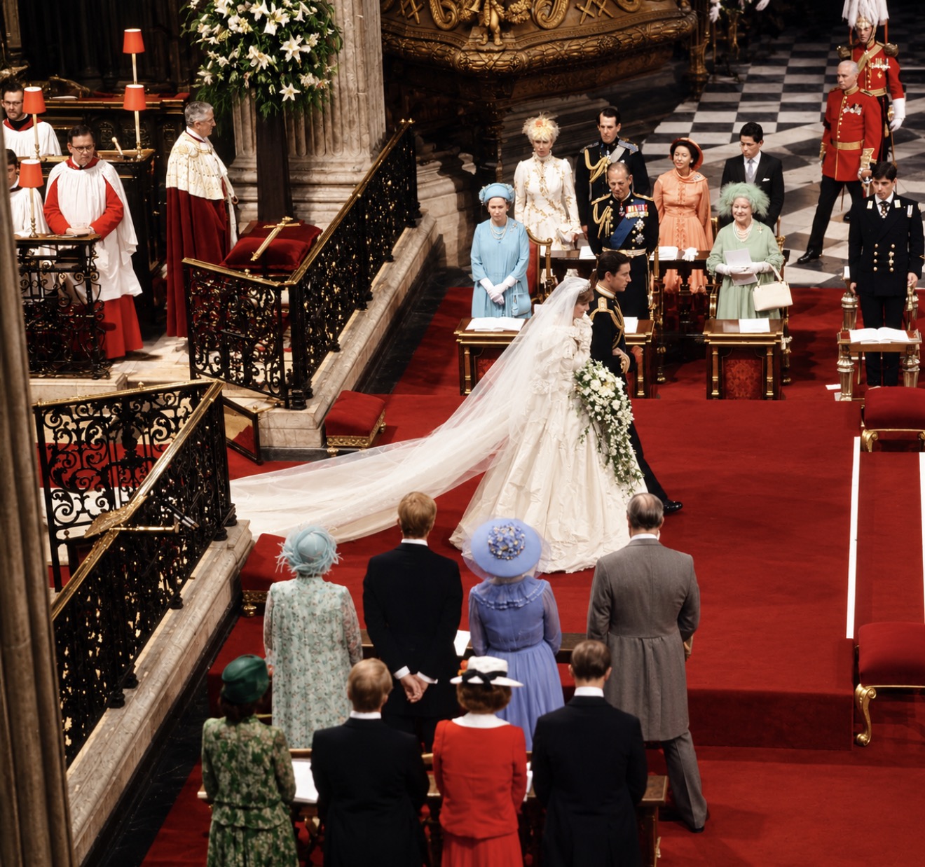 The 1981 royal wedding ceremony at St Paul’s Cathedral, beneath the cathedral’s ornamental ironwork