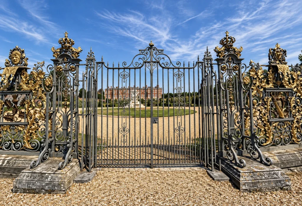 Hampton Court gates — a location photograph, not a frame from A Man For All Seasons