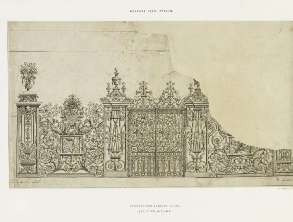 An engraved elevation of ornamental screens for Hampton Court